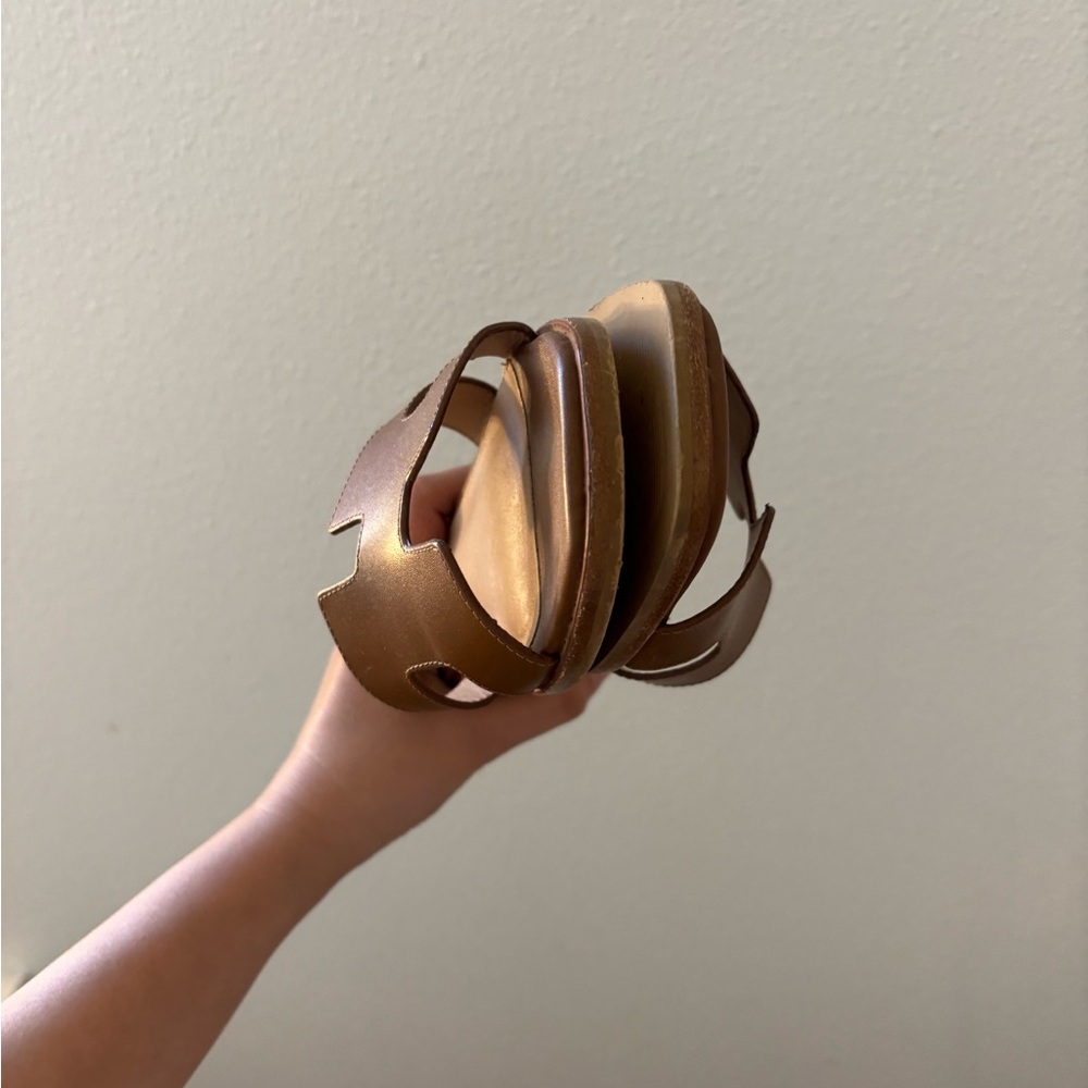Steve Madden Hadyn Cognac Leather Sandals - Picture 4 of 7